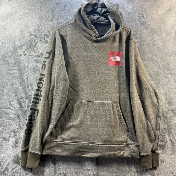 The North Face Other - North Face Hoodie Mens Large Sweatshirt Logo Pullover Kangaroo Pockets Khaki